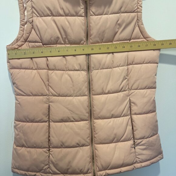 NWOT Calvin Klein Womens Quilted Puffer Vest Pink Faux Fur Collar Size M NEW - Picture 7 of 8
